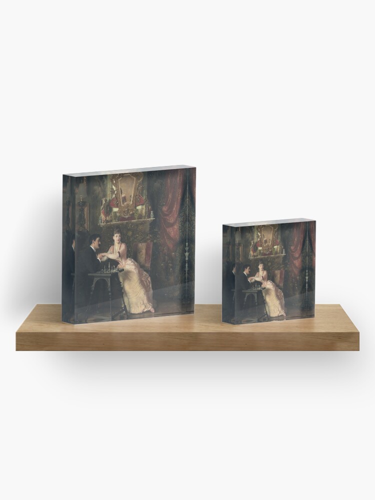 Alternate view of The Proposal Oil Painting by Knut Ekwall Acrylic Block