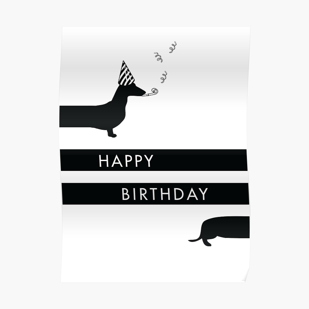 Carte De Vœux Teckel Joyeux Anniversaire Conception Par Miluri Redbubble