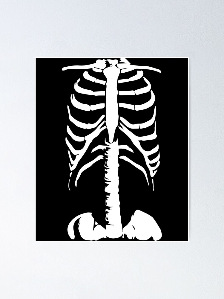 Mens White Skeleton Rib Cage Funny Halloween Costume T shirt