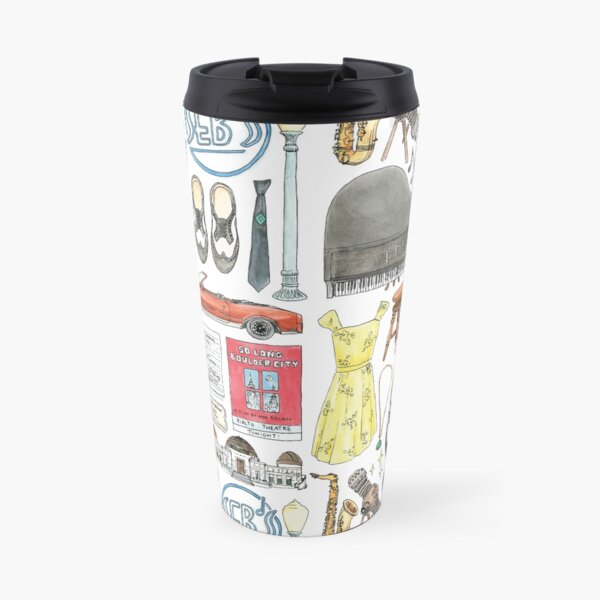 La La Land Illustration Jazz Saxophone Music Musical Travel Mug