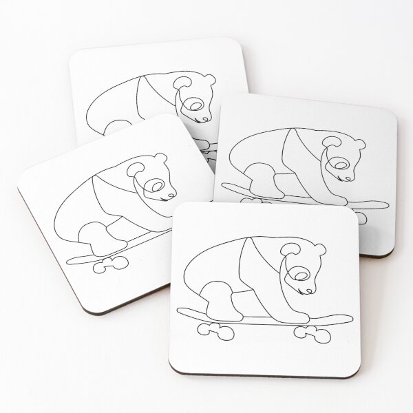 Item preview, Skateboarding Panda | One Line Drawing | One Line Art | Minimal | Minimalist designed and sold by One-Line-Artist.