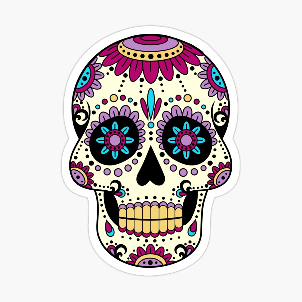 Printed Tote Bag Candy Skull Day of the Dead Dia de los Muertos Spanish