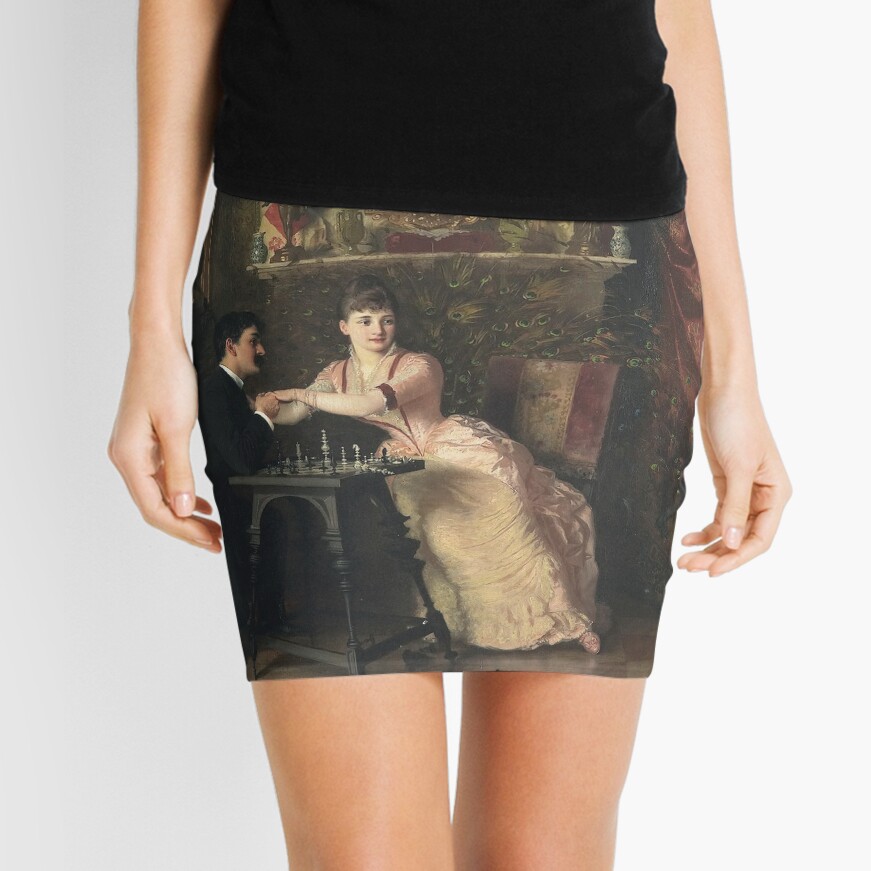 The Proposal Oil Painting by Knut Ekwall Mini Skirt