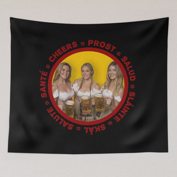 Item preview, Prosit cheers in several languages! Dirndl women Red! designed and sold by OptLuv.
