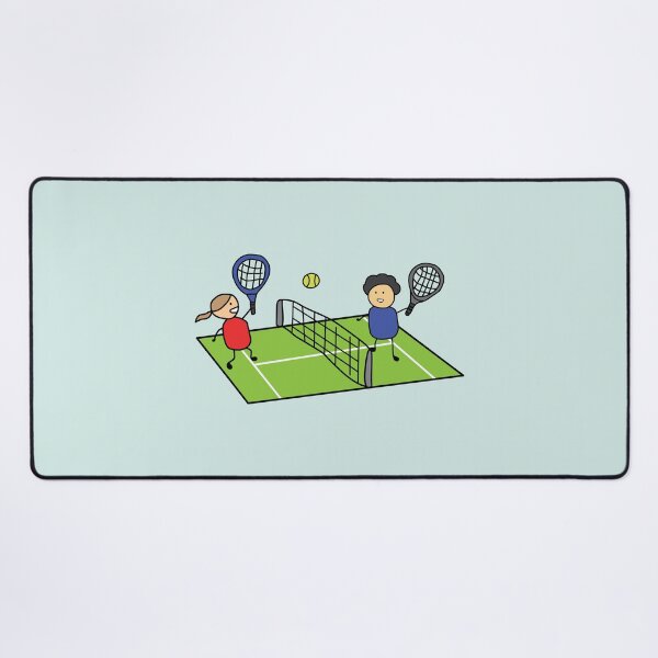 Item preview, funny boy and girl playing tennis on a tennis field designed and sold by wordspotrayal.