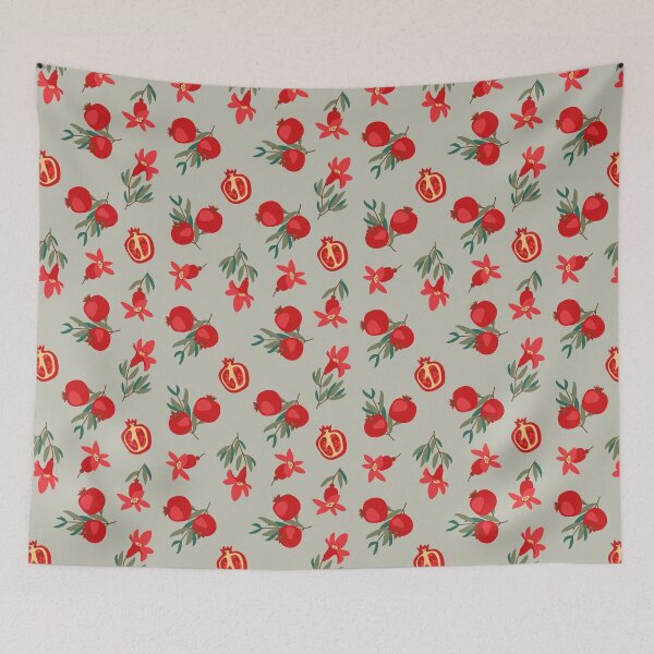 Item preview, Seamless pattern with red pomegranate fruit designed and sold by Nattalu.