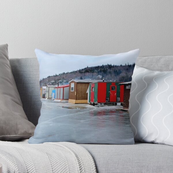 The Renforth Ice-fishing Village IV Throw Pillow