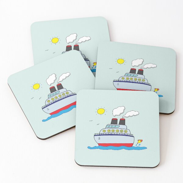 Item preview, funny cruise ship sailing on the sea  designed and sold by wordspotrayal.