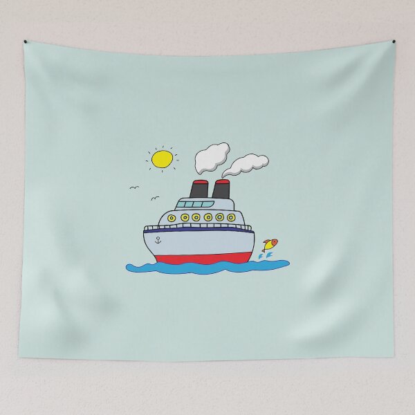 Item preview, funny cruise ship sailing on the sea  designed and sold by wordspotrayal.