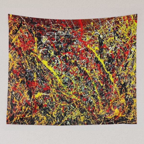 Item preview, Abstract Jackson Pollock Painting Original Art ,artwork by Jackson Pollock, red, yellow, black, designed and sold by kinsley45.