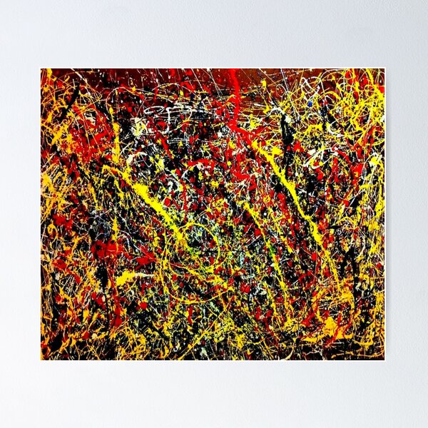 Item preview, Abstract Jackson Pollock Painting Original Art ,artwork by Jackson Pollock, red, yellow, black, designed and sold by kinsley45.