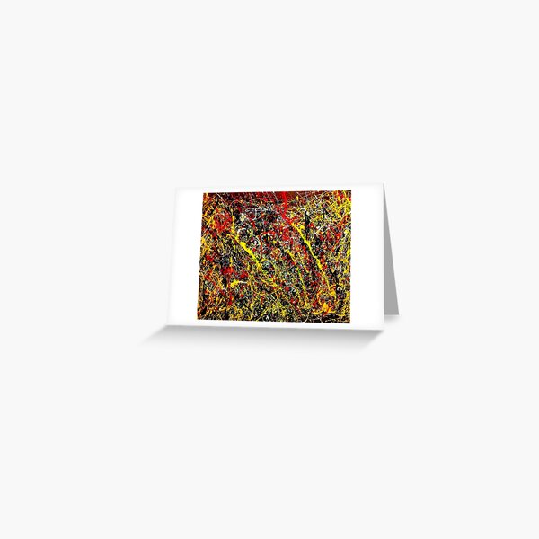 Vista previa del artículo con la obra «Pintura abstracta de Jackson Pollock, arte original, obra de arte de Jackson Pollock, rojo, amarillo, negro,», diseñado y vendido por kinsley45.