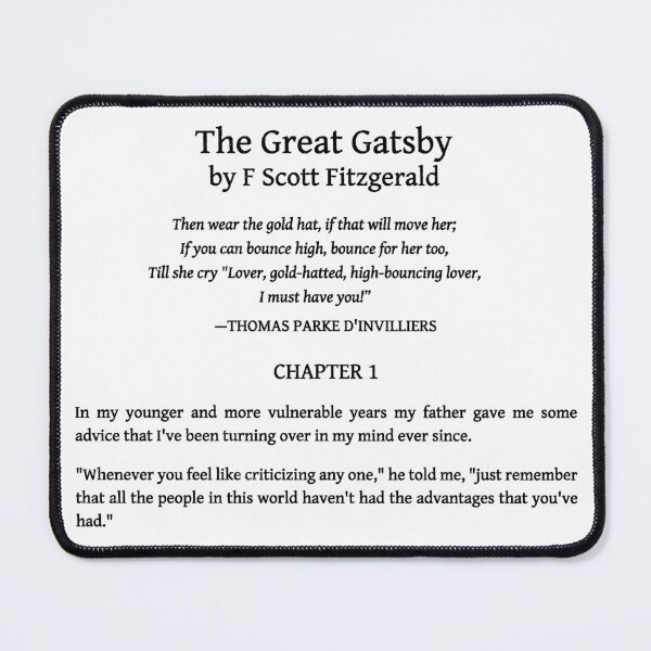 Item preview, THE GREAT GATSBY EXCERPT designed and sold by Madjack Tees Kiwi SuperStore.