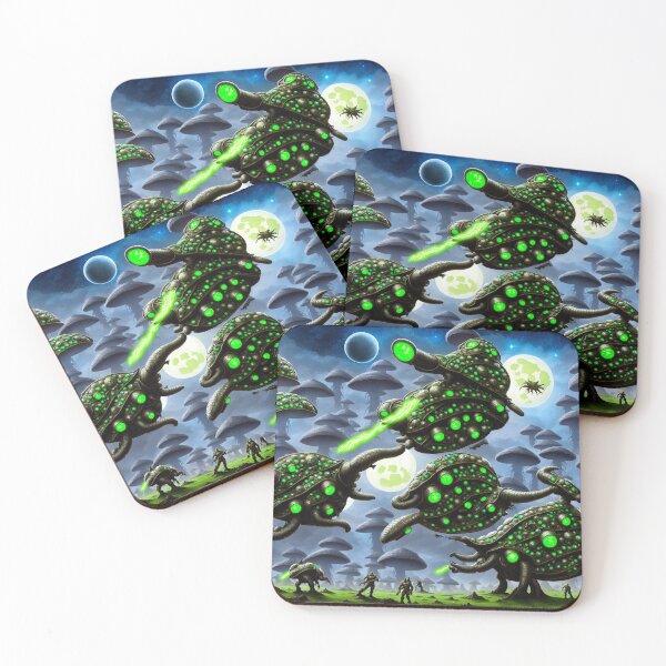 Item preview, A fleet of battlesnails testing flight engines in an alien shroom planet setting designed and sold by BrachiaST.