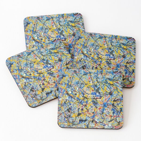 Item preview, Abstract Jackson Pollock Painting Original Art ,artwork by Jackson Pollock, red, yellow, blue, black, designed and sold by kinsley45.