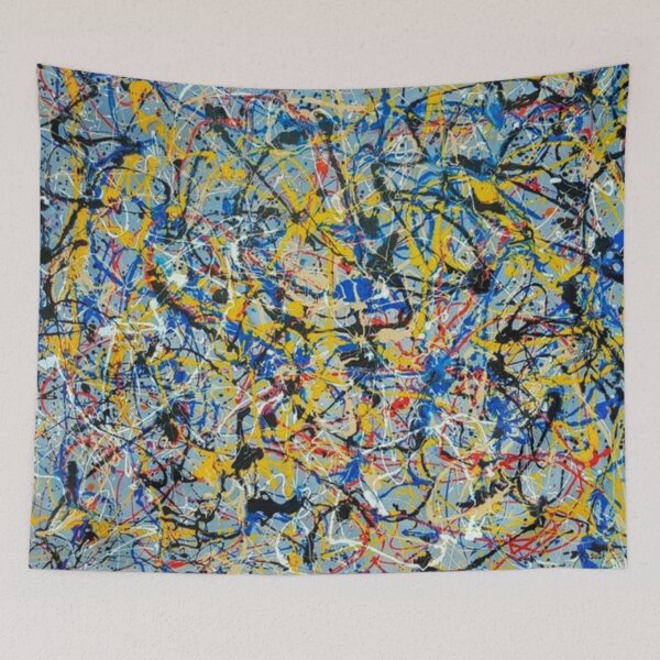Item preview, Abstract Jackson Pollock Painting Original Art ,artwork by Jackson Pollock, red, yellow, blue, black, designed and sold by kinsley45.