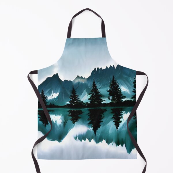 Item preview, mountains and lake reflection with photorealistic painting, nature painting #12 designed and sold by supeart.