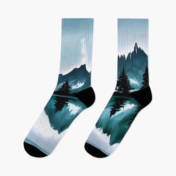 Item preview, mountains and lake reflection with photorealistic painting, nature painting #12 designed and sold by supeart.