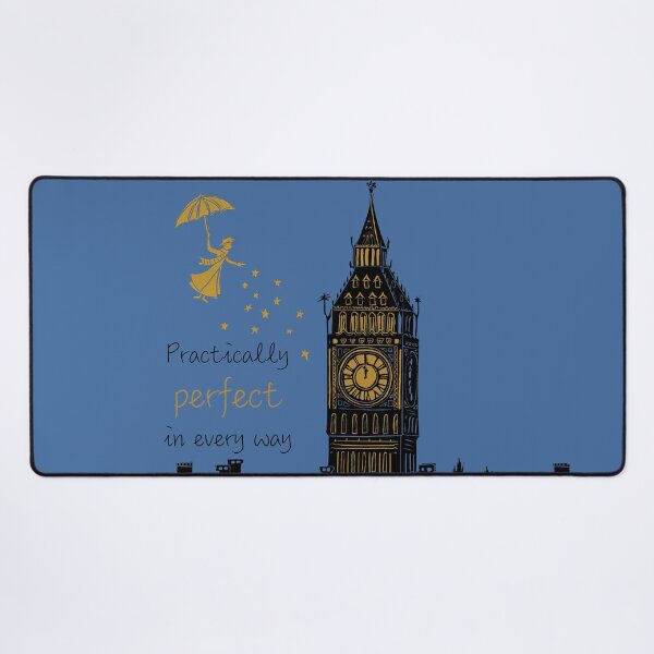 Item preview, Practically Perfect in Every Way, Mary Poppins and Big Ben Linocut Silhouette  designed and sold by Maddy Bennett.