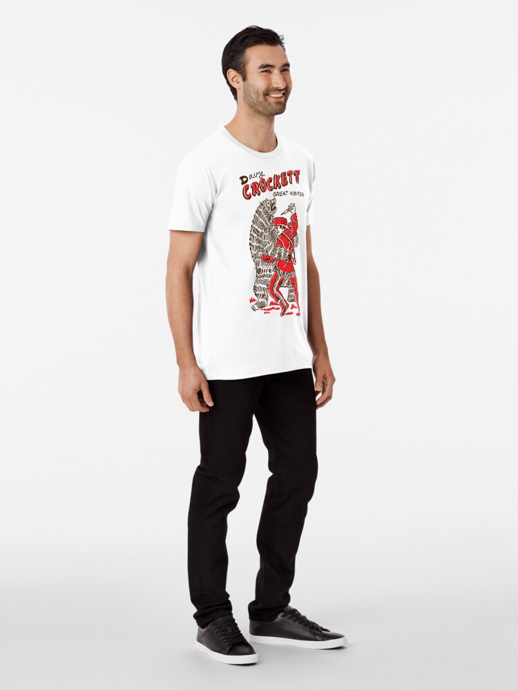 Thumbnail 3 of 6, Premium T-Shirt, Davey Crockett but in red designed and sold by jabwai.