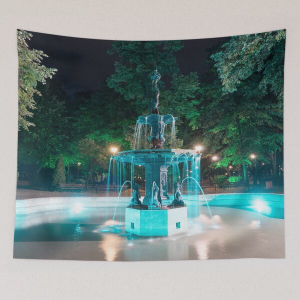 Item preview, Illuminated Goddess - Demeter Fountain at Night designed and sold by Georgia Mizuleva.