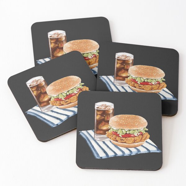 Item preview, Fried Chicken Burger and Soft Drink designed and sold by Alicia Chee.