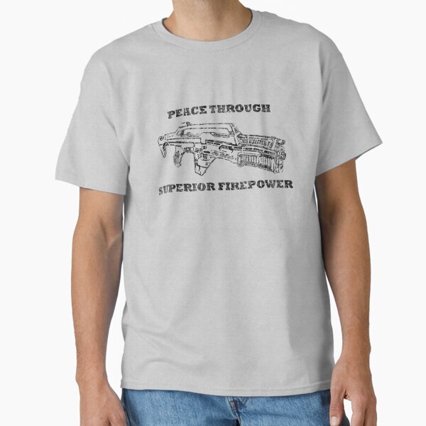 Item preview, Peace through Superior Firepower (Aliens) designed and sold by ImSecretlyGeeky.