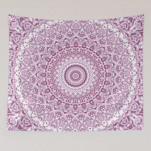 Item preview, Faded Plum and White Mandala designed and sold by Kelly Dietrich Mandala & Fractal Art.