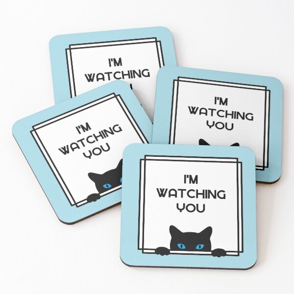 Item preview, the cat that likes to spy on its owner_Black Cat Watching_My Cat Stare At Me designed and sold by jessie848v.