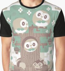 Holz Eule Holz Grafik T-Shirt