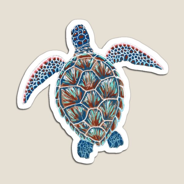Colourful Sea Turtle Magnet