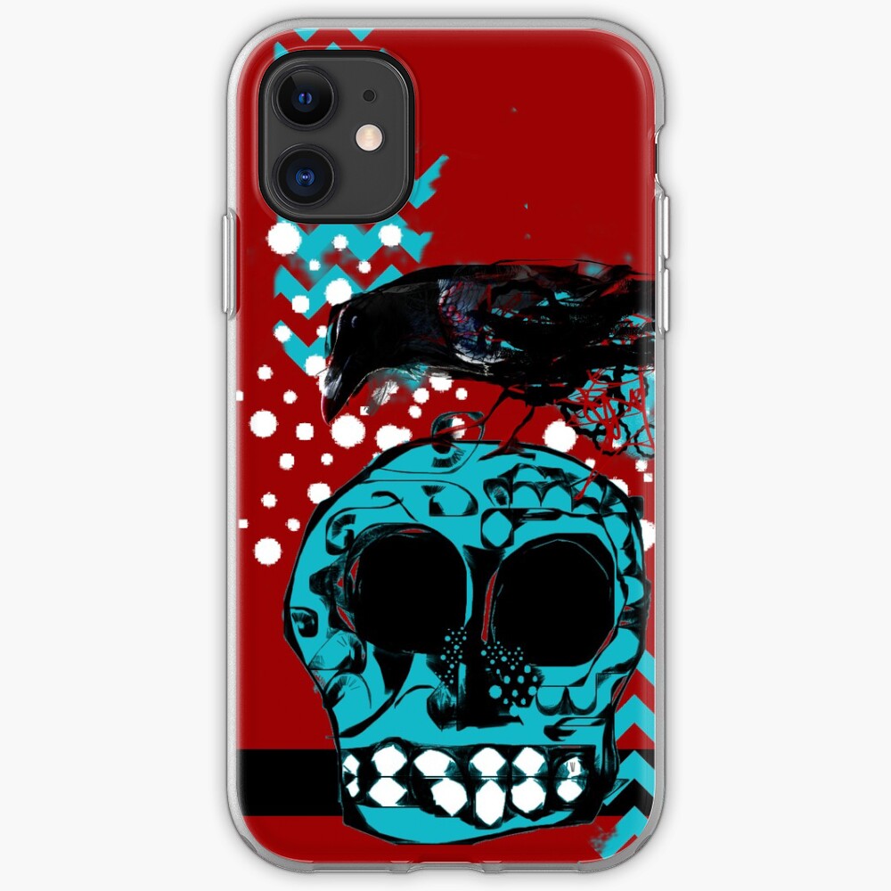 Crow and Skull Contemplation iPhone Case & Cover