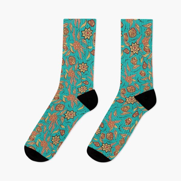 Item preview, Turquoise / Fall Color Floral Pattern  designed and sold by JMWCD.