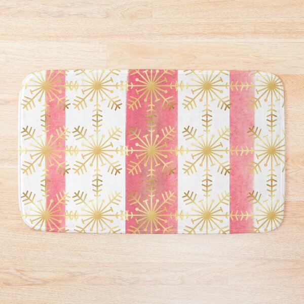 Item preview, red stripe pattern golden snowflakes designed and sold by FONESAY.