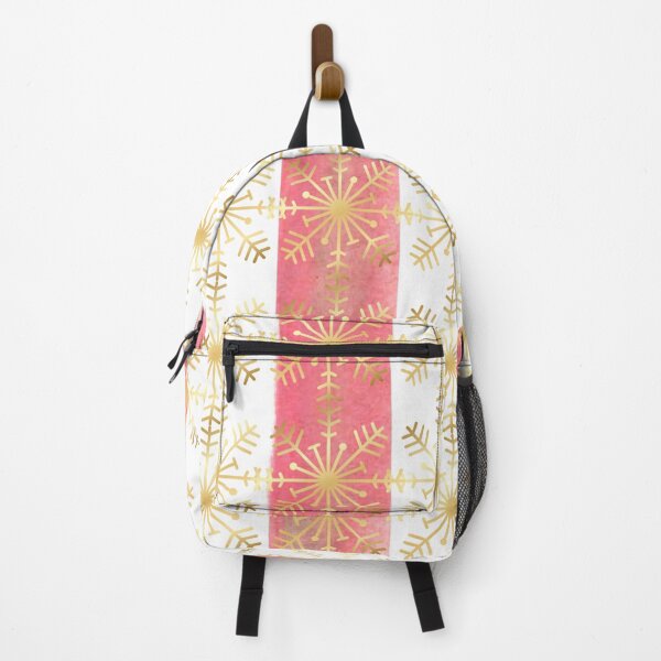 Item preview, red stripe pattern golden snowflakes designed and sold by FONESAY.