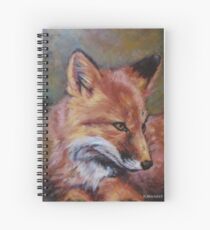 Wildlife Fox Painting by Kathy Spiral Notebook