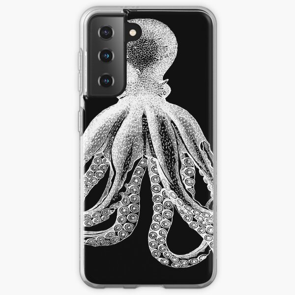 Octopus | Vintage Octopus | Tentacles | Sea Creatures | Nautical | Ocean | Sea | Beach | Black and White | Samsung Galaxy Soft Case