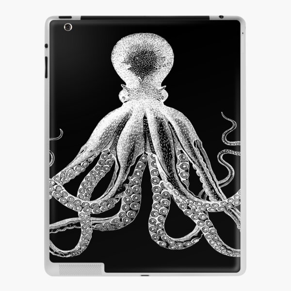 Octopus | Vintage Octopus | Tentacles | Sea Creatures | Nautical | Ocean | Sea | Beach | Black and White | iPad Skin