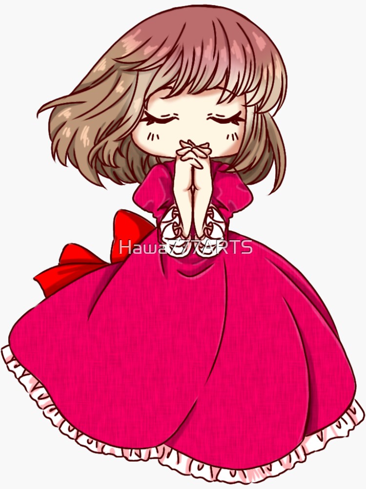 Thumbnail 3 of 3, Sticker, Chibi Hopeful Princess designed and sold by Hawa777ARTS.