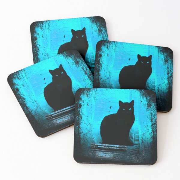Item preview, Black Cat on a Pedestal designed and sold by TotallyRetroArt.