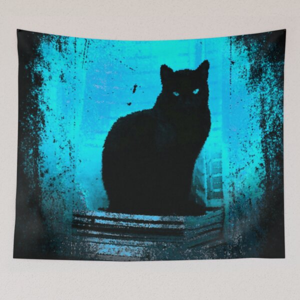 Item preview, Black Cat on a Pedestal designed and sold by TotallyRetroArt.