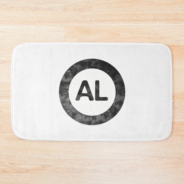 Item preview, Alabama AL distressed black and white circle designed and sold by Krista Robertson.