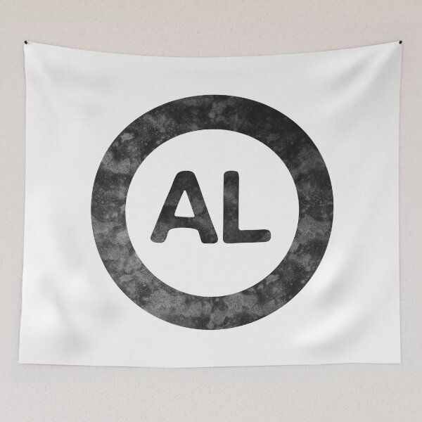 Item preview, Alabama AL distressed black and white circle designed and sold by Krista Robertson.