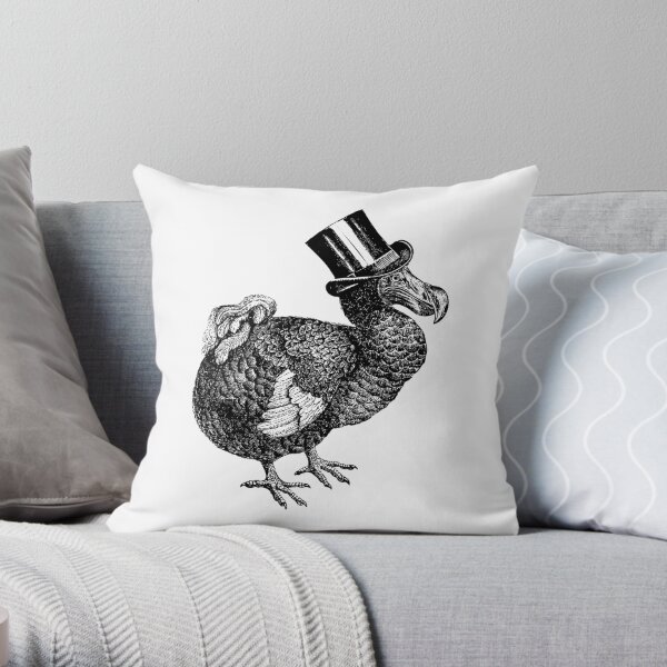 Mr Dodo | Vintage Dodos | Black and White | Throw Pillow