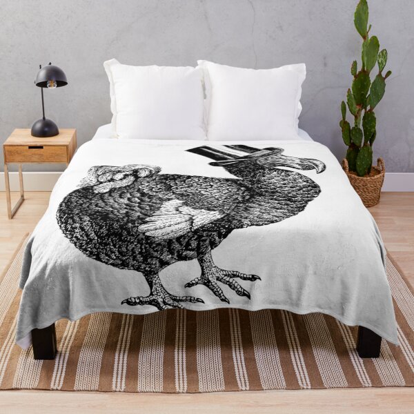 Mr Dodo | Vintage Dodos | Black and White | Throw Blanket