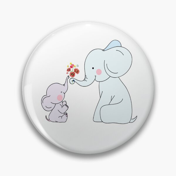 Item preview, Watercolor Baby Elephant Love Flowers designed and sold by virillanissa.