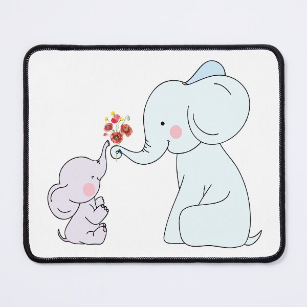 Item preview, Watercolor Baby Elephant Love Flowers designed and sold by virillanissa.