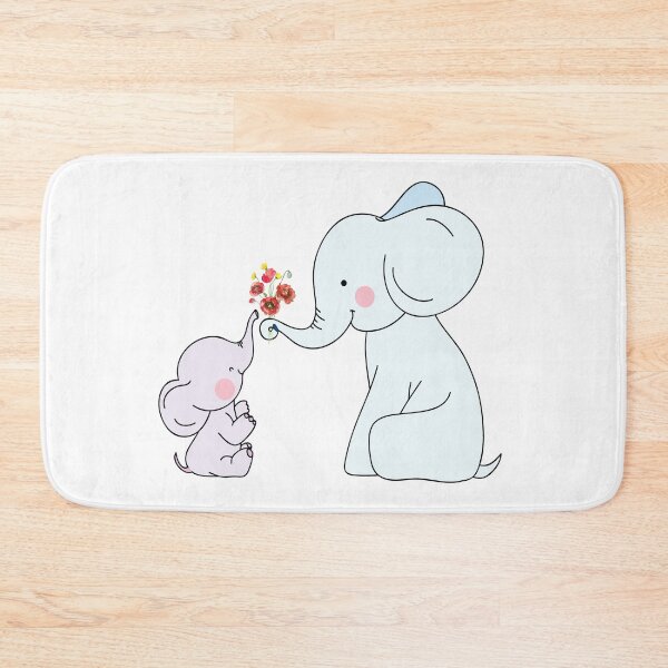 Item preview, Watercolor Baby Elephant Love Flowers designed and sold by virillanissa.