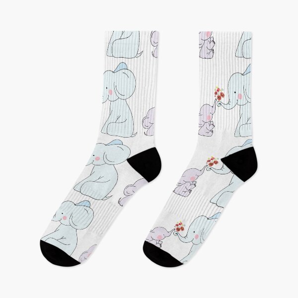 Item preview, Watercolor Baby Elephant Love Flowers designed and sold by virillanissa.