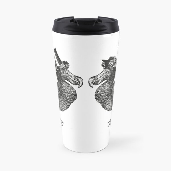Mr and Mrs Dodo | Dodo Couple | Vintage Dodos | Black and White | Travel Mug